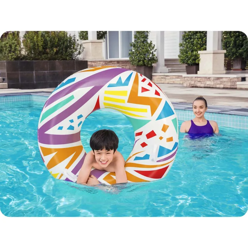 Flotador elegante blanco 107cm Bestway 36228, ideal para la playa