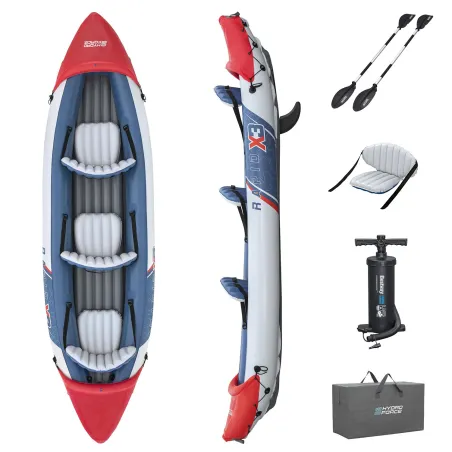 Kayak Hydro-Force Rapid X3 Bestway 65132, bote inflable duradero para actividades acuáticas