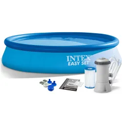 Piscina de jardín con marco 366 x 76 cm set 3en1 INTEX 28132