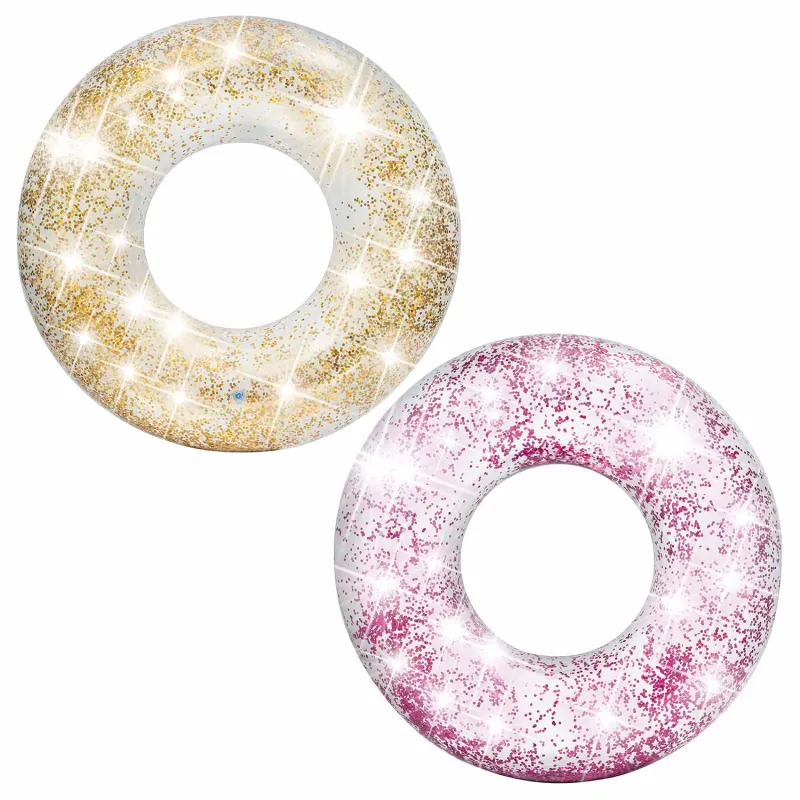 Flotador rosa con brillo INTEX 56274 ideal para niños en la playa