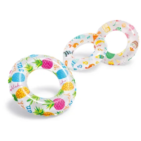 Flotador de 51 cm en tres diseños, accesorio colorido para la piscina