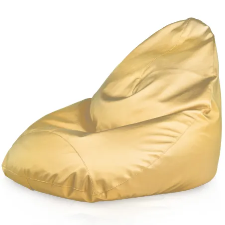 Dorado puff pera Drop XXL, diseño moderno en cuero ecológico para comodidad