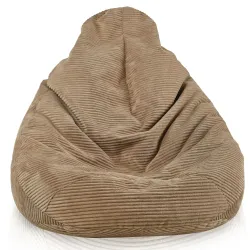 Puff pera con respaldo para adultos de pana XXL