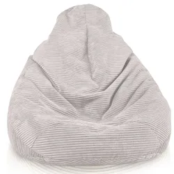 Puff pera con respaldo para adultos de pana XXL