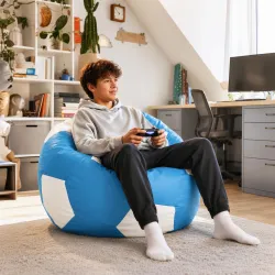 Puf Sillón Balón de Fútbol XL para Niños - Polipiel