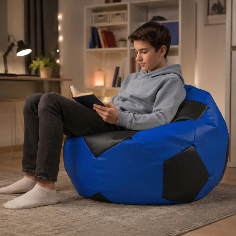 Puf Sillón Balón de Fútbol XL para Niños - Polipiel