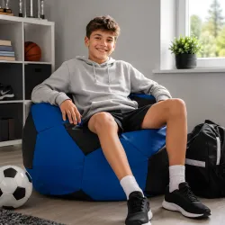 Puf Sillón Balón de Fútbol XL para Niños - Polipiel