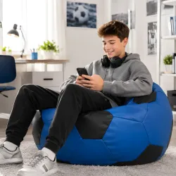 Puf Sillón Balón de Fútbol XL para Niños - Polipiel