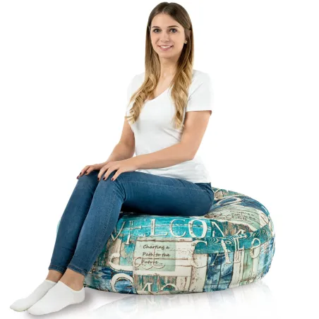 Cojín Redondo Monaco 90 cm Tejido Estampado | Italpouf