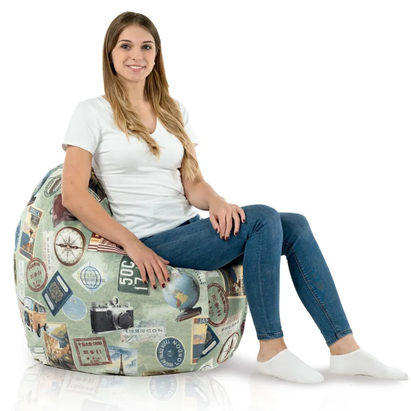 Cojín Redondo Monaco 90 cm Tejido Estampado | Italpouf