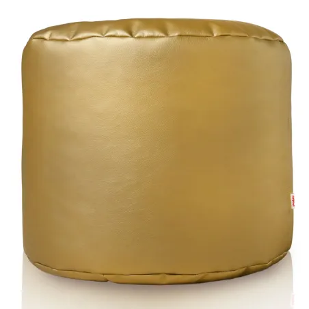 Puff Cilindro Piel Sintética Dorado | Italpouf