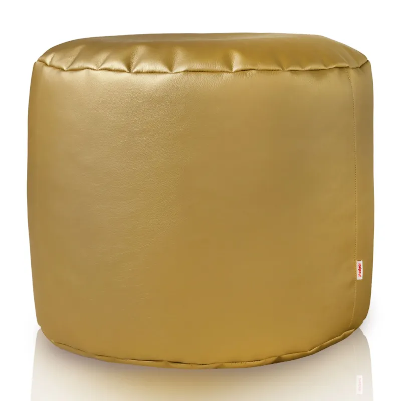 Puff Cilindro Piel Sintética Dorado | Italpouf