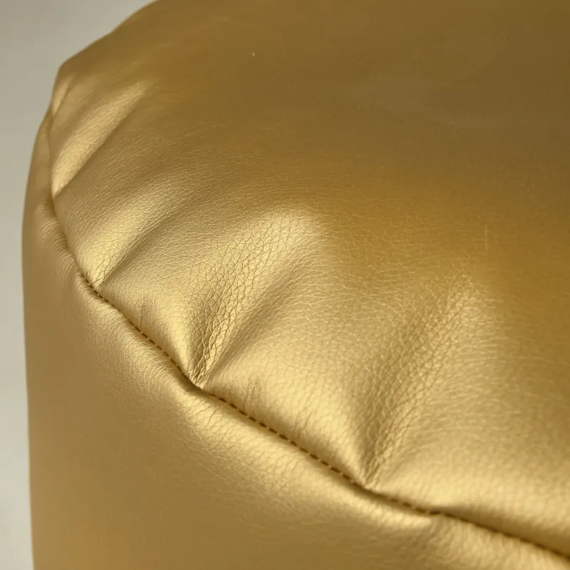 Puff Cilindro Piel Sintética Dorado | Italpouf