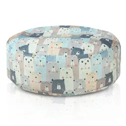 Puff Reposapiés Redondo - Tejido Estampado Premium
