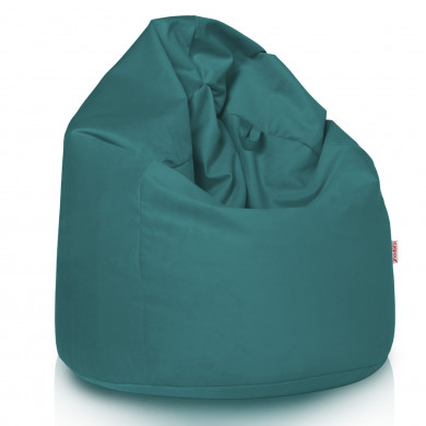 Azul puff pera terciopelo