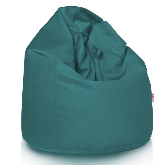 Azul puff pera XL terciopelo
