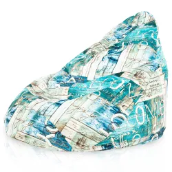 Puff con Respaldo XXL Drop - Tejido Estampado Premium