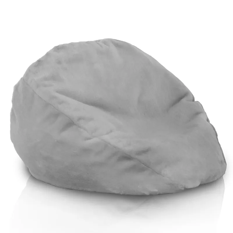 Gran puff gris, perfecto para relajarse en la sala o en el jardín