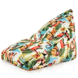 Puff Asiento de Suelo XL Bermuda - Tejido Estampado Premium