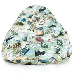 Puff con Respaldo XXL Drop - Tejido Estampado Premium – vista 34