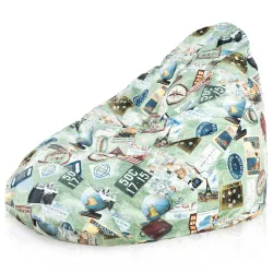 Puff con Respaldo XXL Drop - Tejido Estampado Premium