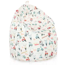Puff Pera Estándar - Tejido Estampado Premium