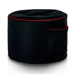 Negro Puff Redondo Cilindro Gamer - Piel Sintética