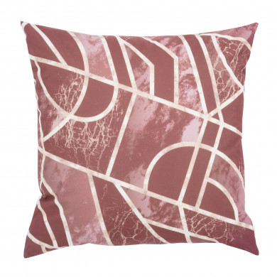 Mosaico de mármol rosa y burdeos Almohada Cuadrada