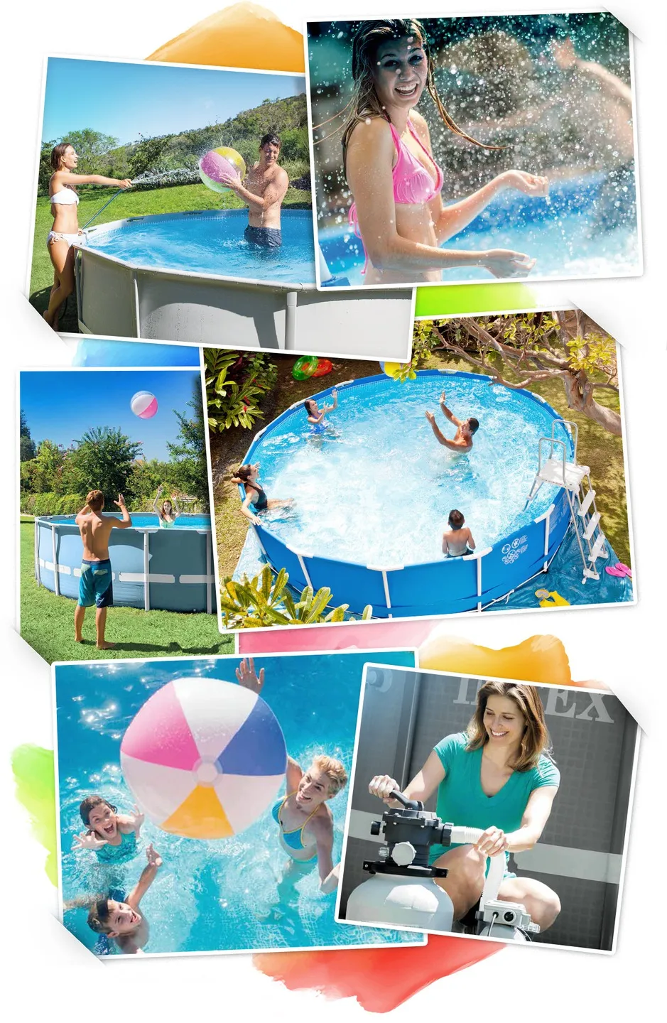 Piscina de jardín con estructura 549 x 274 x 132 cm 12en1 INTEX 26356 - 12
