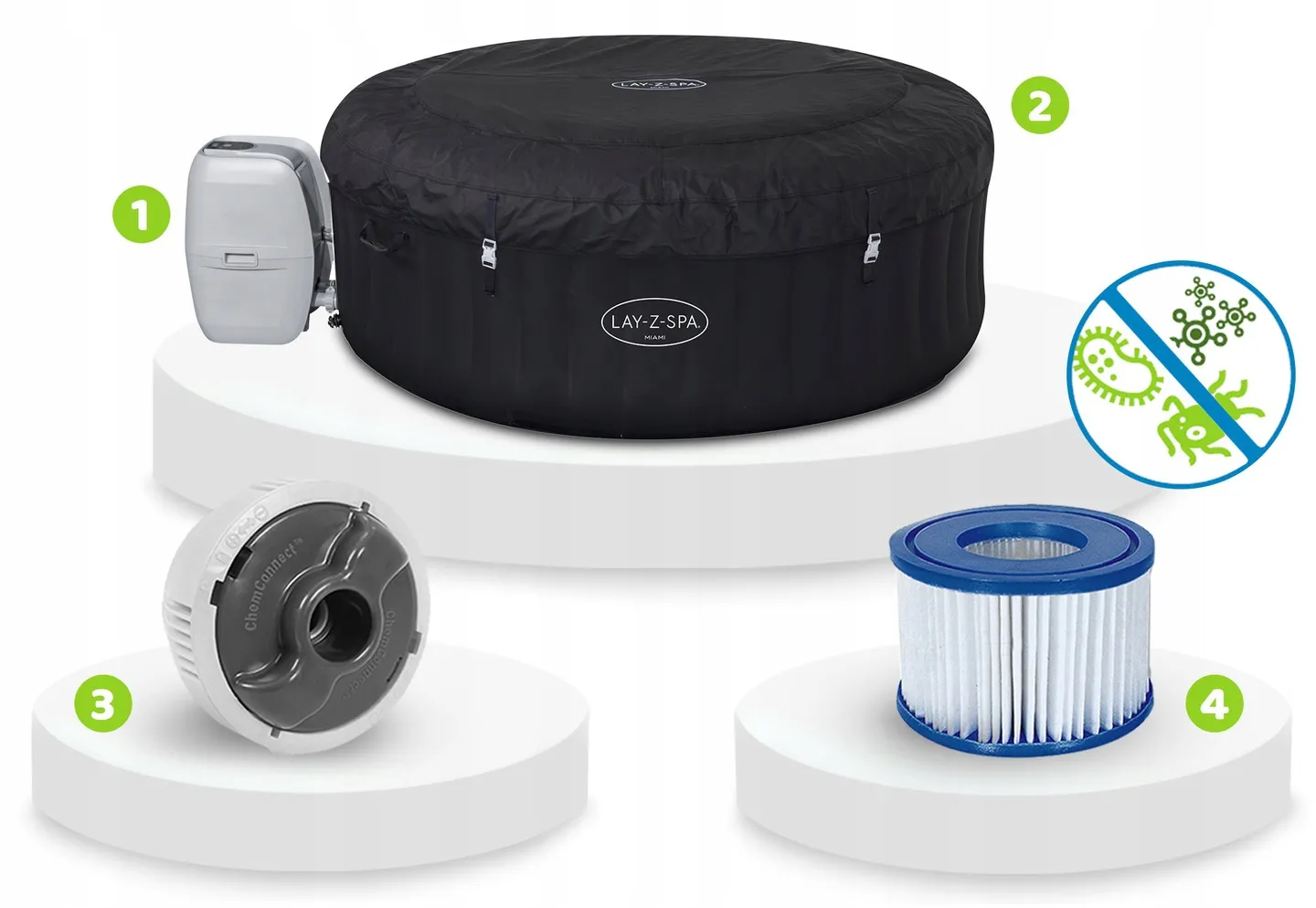 Spa Hinchable Lay-Z Miami 4 Personas Bestway 60001 - 7