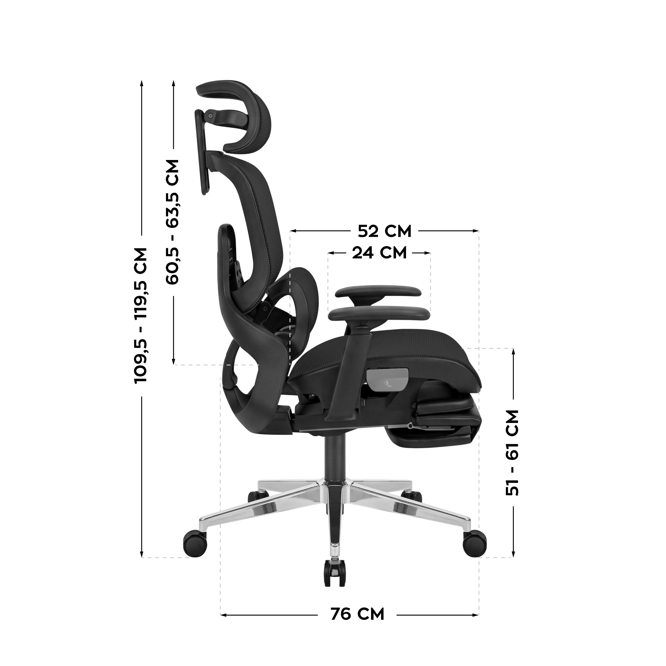 Dimensiones de la silla Mark Adler Expert 9.3