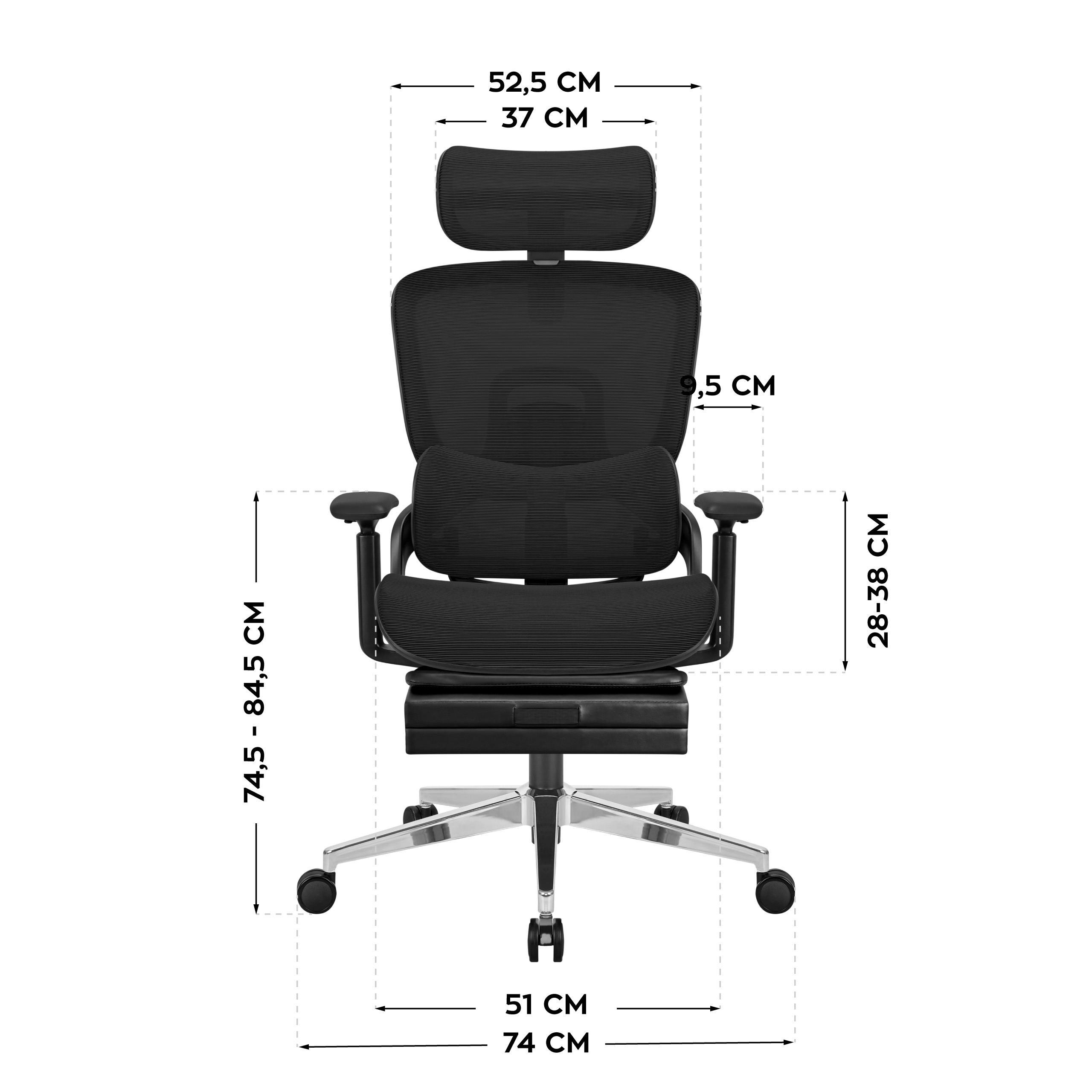 Dimensiones de la silla Mark Adler Expert 9.3